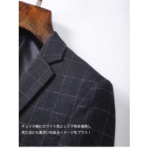 テーラード ジャケット メンズ チェック柄 ビ...の詳細画像5