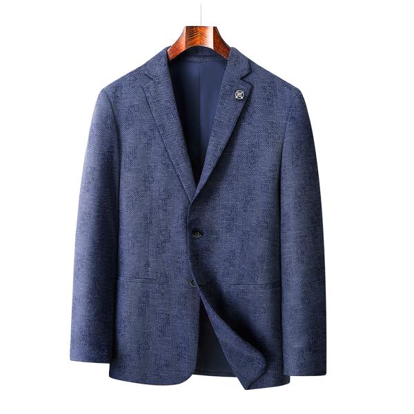 テーラードジャケット メンズ ブレザー ブローチ付属 おしゃれ 柄物 2ボタン ストレッチ スタイリ...