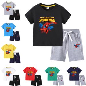 夏大人気新作  スパイダーマン 子供服 セットアップ キ ッズ 上下セット 2点セット 半袖 Tシャツ トップス　ハーフパンツ 半ズボン 女の子 男の子