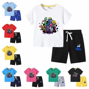 レインボー フレンズ rainbow friends  子供服 セットアップ  キッズ 上下セット 2点セット 半袖Tシャツ トップス ハーフパンツ 通学着 通園着  男の子 女の子