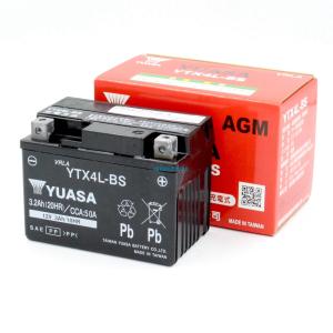 TAIWAN 台湾ユアサ YTX4L-BS 【保証付】バイク用耐バッテリー AGM シールド型 液入り充電済み YT4L-BS高性能版 台湾YUASA 充電後発送すぐ使える