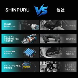 インパクトレンチ 電動インパクトドライバー 充...の詳細画像2
