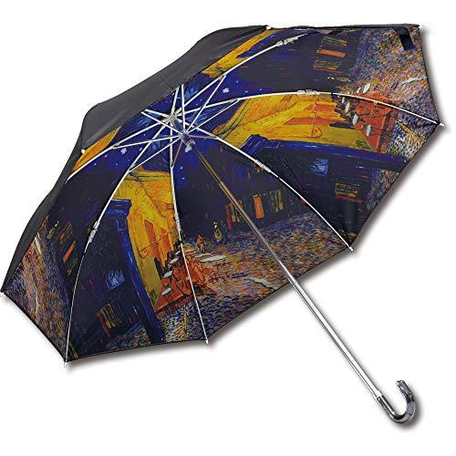 ユーパワー 傘 マルチカラー 49cm(親骨長) 折りたたみ傘 名画シリーズ ゴッホ「夜のカフェテラ...