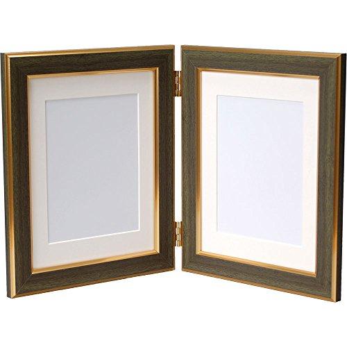 万丈 フォトフレーム Double Frame Basic 2L 縦 グリーン DF-B5GR