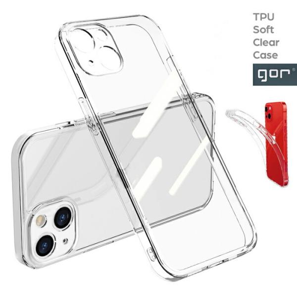 クリアケース ストラップホール付き gor正規品 ワイヤレス充電対応 スマホケース ケース iPho...