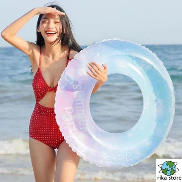 浮き輪 浮輪 うきわ 大人 子供 キッズ グラデーション リング型 水遊び 水泳 ビーチグッズ遊び ...