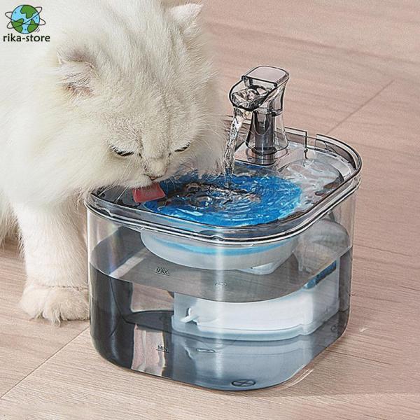 ペット 猫 犬 水飲み器 浄水 自動 大容量 循環式 L ペット用品 透明 安全 自動給水器 おしゃ...