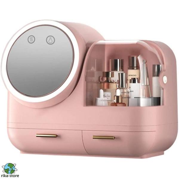 メイクボックス 鏡付き メイクファン付き メイクケース 化粧箱 LEDライト 子供 おしゃれ コスメ...