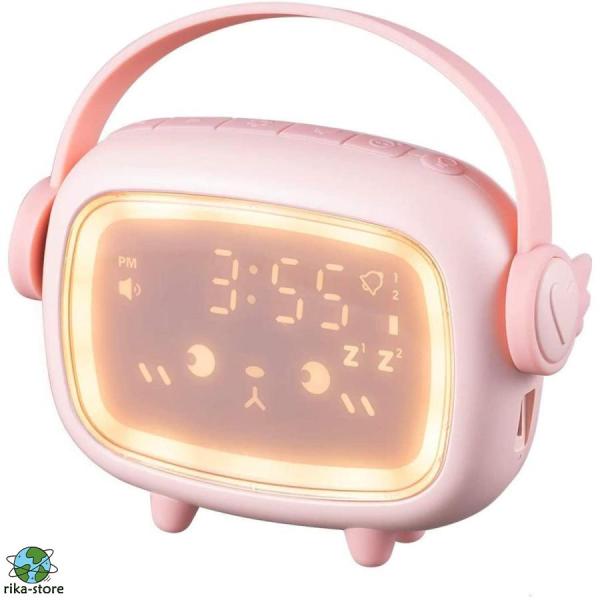 目覚まし時計 置き時計 卓上 時計 かわいい アラーム スヌーズ機能 音声反応 ナイトライト LED...