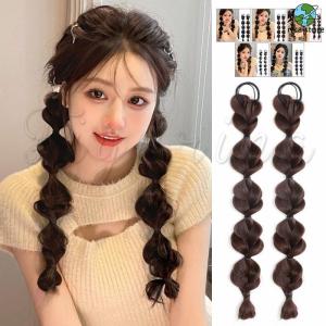 レディースウィッグ3個セット 三つ編みウィッグ 三つ編みバンド 2本セット 女性 ウィッグ ヘア