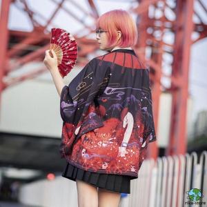 法被 般若 ホワイト 夏祭り 夏恋 寺 韓国ファッション 神社 羽織り