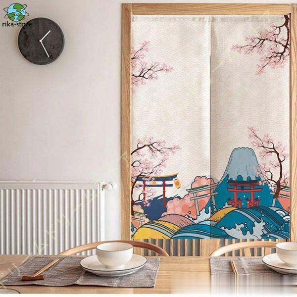 のれん 間仕切り 半間のれん 温泉 浴場 ゆ 湯 枝垂れ桜 暖簾 和風 室内インテリア 施設向け バ...