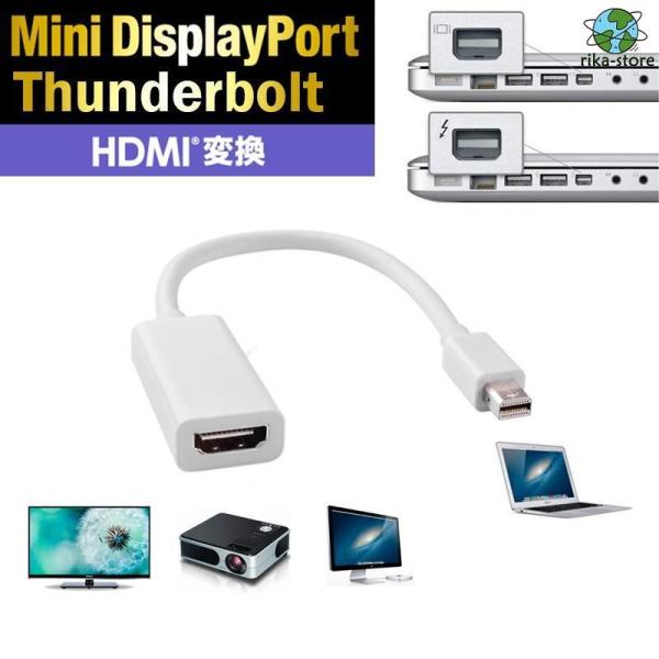 Mini DisplayPort to HDMI 変換 ケーブル アダプタ ミニDP Thunder...