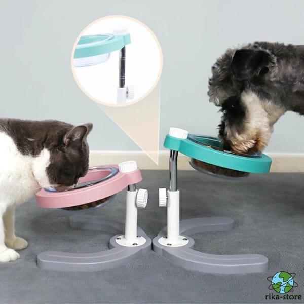 猫 食器 犬 フードボウル 犬 食器 傾斜フードボウル 高さ18〜20cm調整可能 スタンド ガラス...