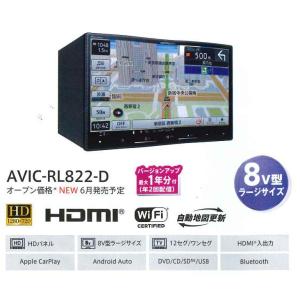 楽ナビ パイオニア AVIC-RL822-D 8インチ フルセグ地デジ CD DVD SD