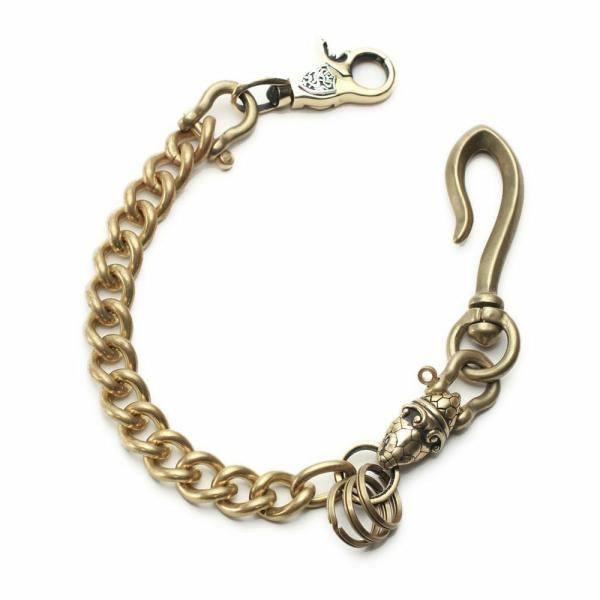 S'FACTORY　キーリング ショート ウォレット チェーン コブラ スタンダード ゴールド ブラ...