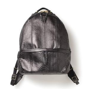 レザーリュックサック ブラックパイソン(ヘビ革)の商品画像