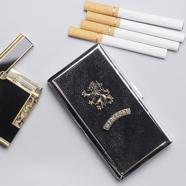 S&apos;FACTORY 喫煙具 メタルシガレットケース 12本タイプ ブラック エレファントレザー（ゾウ...