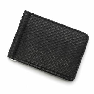 黒いレザー マネークリップ ジッパー付き S'FACTORY マネークリップ L字ファスナー コインケース付き 栃木