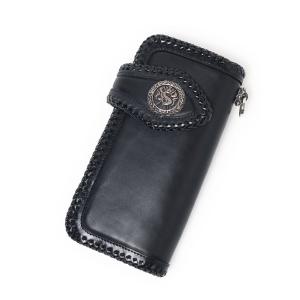 カドヤ（KADOYA） KADOYA FLAP LONG WALLET / ブラック/シルバー