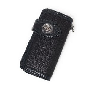 S'FACTORY 革財布 バイカーズウォレット05 クロコダイル ブラック