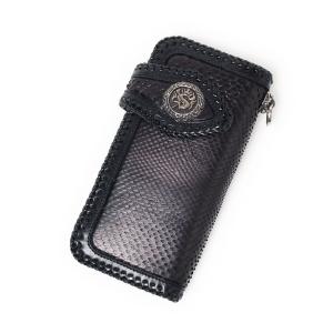 S'FACTORY 革財布 バイカーズウォレット05 クロコダイル ブラック