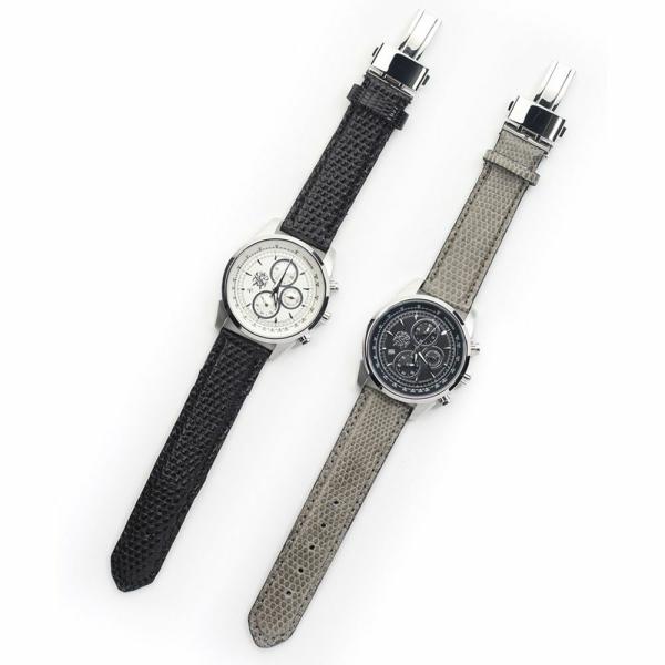 S'FACTORY 腕時計 クロノグラフ腕時計レザーベルト リザード（トカゲ革）