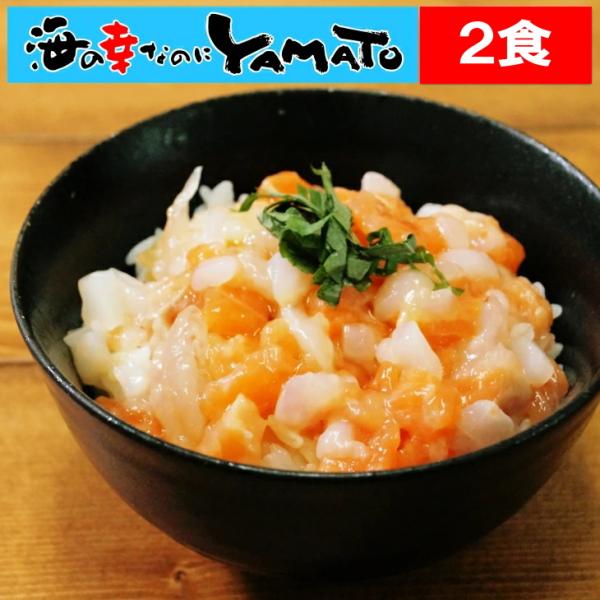 お手軽海鮮丼セット 2パック　サーモン 鮭 イカ 海老 寿司 おかず 晩酌 烏賊 エビ おつまみ