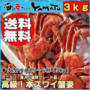 【セール】茹でズワイ蟹姿たっぷり5〜6杯/合計３ｋｇ/ずわい/かに/カニ贈答//