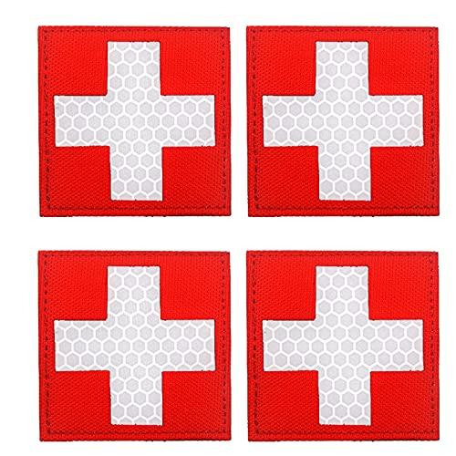十字ワッペン メディック マジックテープ ベルクロ サバゲー 蛍光 反射 衛生兵 パッチ