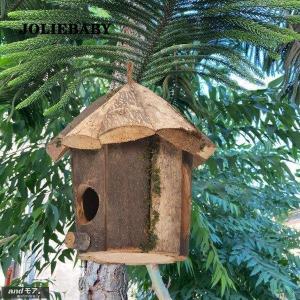鳥の巣箱 木製 鳥用品 鳥かご 巣箱 庭園 自...の詳細画像3
