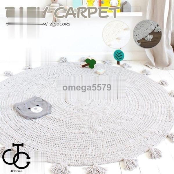 サニーマット ベビー 新生児 タッセル ラグマット フリンジ ごろ寝アート 寝相アート よちよちマッ...