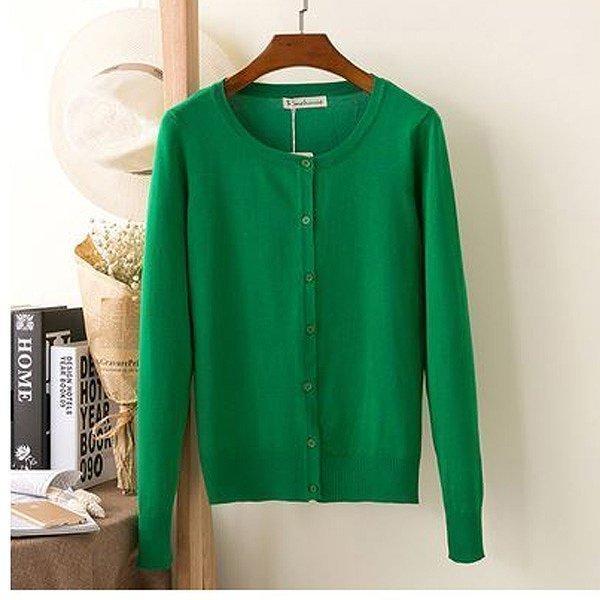 春夏カーディガングリーン長袖春夏秋カラバリ丸首シンプル定番UVカット紫外線防止大きいサイズXXLクリ...