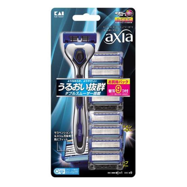 貝印 カイレザー アクシア バリューパック スリム 本体＋替刃9ヶ付 KAIRAZOR axia カ...