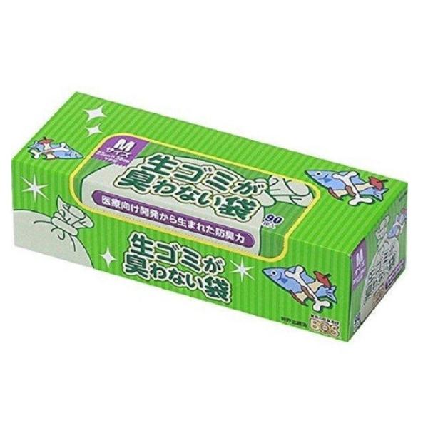 生ゴミが臭わない袋 BOS ボス 生ゴミ 処理袋 M サイズ 90枚入 防臭袋 キッチン ゴミ箱 ホ...