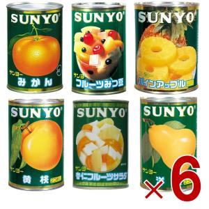 サンヨー堂 フルーツ 缶詰 6種 アソート セット みかん みつ豆 杏仁