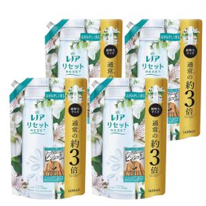 【まとめ買い】レノア リセット 柔軟剤 ヤマユリ＆グリーンブーケ 詰め替え 1,420mL×4袋｜sgmshop