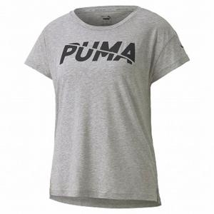 即納　ネコポス対応　プーマ/PUMA　レディース  MODERN SPORTS グラフィック 半袖 Tシャツ   585283　ライトグレイ(04)｜sgs