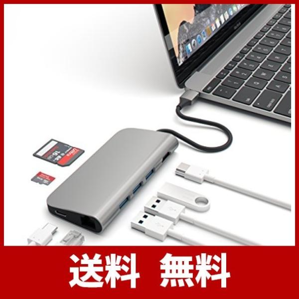 Satechi 充電用パススルー Type C 4k HDMI出力 カードリーダー USB3.0ポー...
