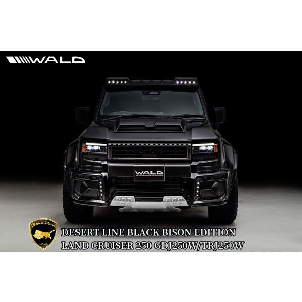 250系ランドクルーザー フロントルーフスポイラー未塗装LEDランプ付き［デザートライン・ブラックバ...