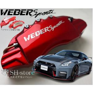 R35 GT-R キャリパーカバーフロント・リア1台分セット+ヘアライン専用プレート ウェバースポー...