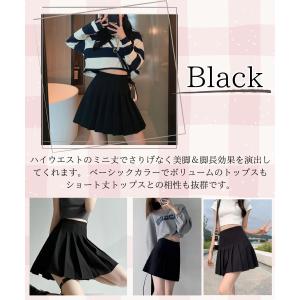 かわいい プリーツ ミニスカート フレア ひざ...の詳細画像3