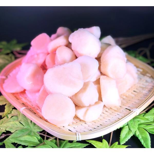 天然ホタテ貝柱1kg　【北海道産】【訳あり】【冷凍】【生食】【お刺身】　