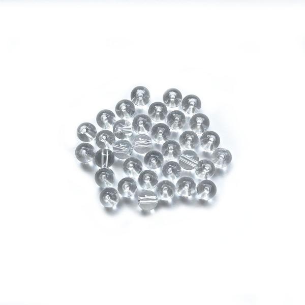 アクセサリーパーツ 手芸 ハンドメイド ガラスビーズ 丸 両穴 6mm 80個セット