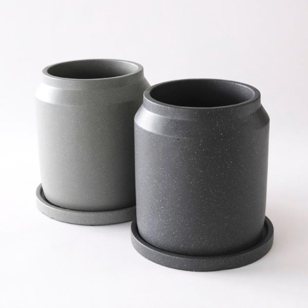 CIMENT【 tall 】φ15.5×H17cm 植木鉢 受皿付 5号 シンプル 陶器 ミニマル ...