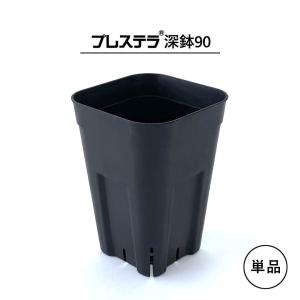 【単品】プレステラ【 深鉢90 】 78mm×112mm 2.5号 単品 黒 長鉢 プラ鉢 育成 育苗 アガベ 塊根 多肉 挿しラベル対応 スリット おしゃれ かっこいい