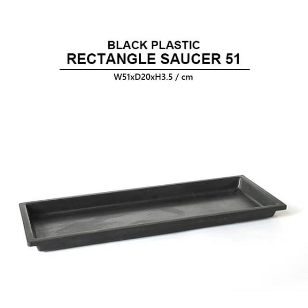 BLACK PLASTIC SAUCER【RECTANGLE 51】 51cm ブラックポット 受け...