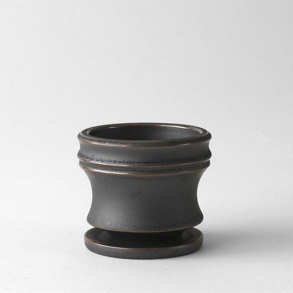 Alloy【 S 】3号 Φ9cm×H7.3cm 植木鉢 受け皿付 グレー 個性的 アロイ かっこい...