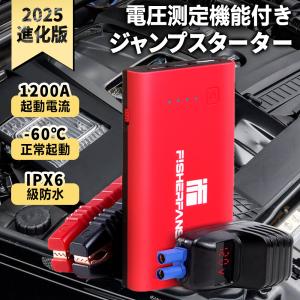【2025モデル・大容量12800mAh】ジャンプスターター 12V車用 Type-C搭載 12800mAh モバイルバッテリー ポータブル充電器 LED応急 PSE認証済 エンジンスターター