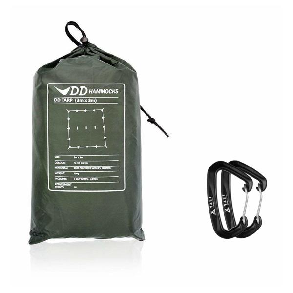 ＼最長60日保証／ DDタープ 3x3 DD Tarp タープ 3×3 高破断強度 カラビナ付 （英...